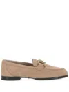 Tod's Kate Suede Loafer In Beige O Tan