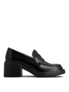Tod's Black Loafers With Penny Slot And Logo Lettering On The Side In Black