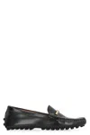 Tod's Loafers With Golden Detail And Gommino Sole In Black