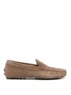 Tod's Men Gommino Suede Leather Loafers In Brown