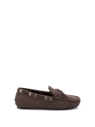 Tod's City Gommino Tie-detail Leather Loafers In Brown