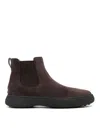 Tod's Brown Suede Ankle Boots With Elastic Side Panels In Brown