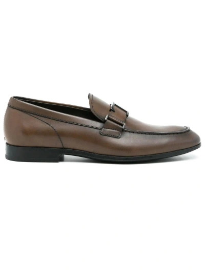Tod's Loafers In Brown Antique-effect Leather