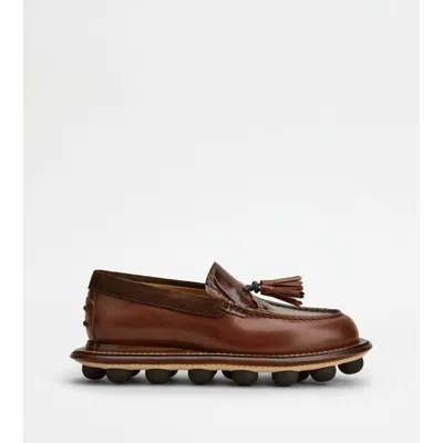 Tod's Loafers In Leather In Brown