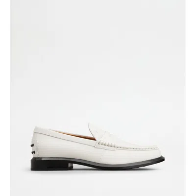 Tod's Loafers In Leather In White