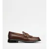 Tod's Loafers In Leather With Fringes In Brown