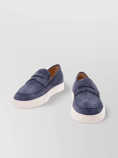 Tod's Loafers In Suede Leather With Rubber Sole In Multicolor