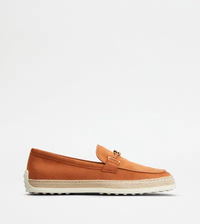 Tod's Loafers In Suede In Brown