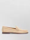 Tod's Loafers Round Toe Studded Detail Suede In Neutral
