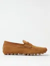 Tod's Bisquit Leather Moccasin With Rubber Sole In Beige