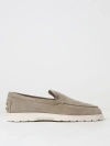 Tod's Grey Suede Leather Loafers In Beige