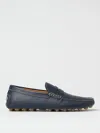 Tod's Blue Leather Loafers In Blau