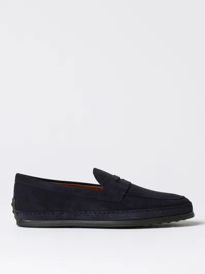 Tod's Gommino Suede Loafers In Blau