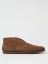 Tod's Men Suede Leather Ankle Boots In Brown