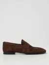Tod's Almond Toe Suede Penny Strap Loafers In 棕色