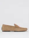 Tod's Almond Moccasin Suede Penny Contrast Loafers In Sand