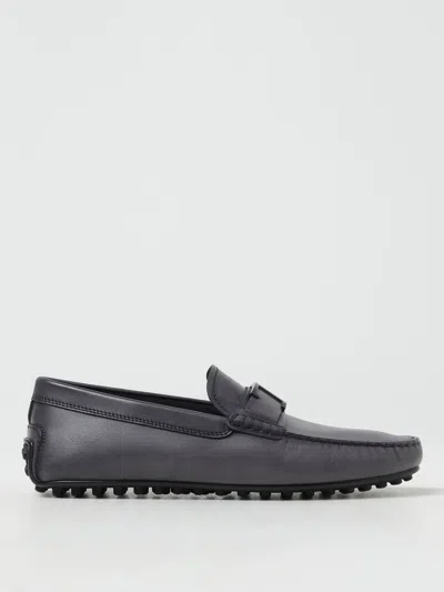 Tod's Man Loafers Lead Size 7 Leather In Smoke Grey