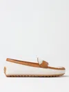 Tod's City Gommino Canvas Loafers In Beige