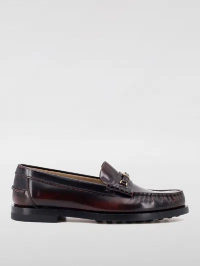 Tod's Loafers In Leather In Burgundy