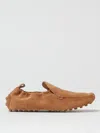 Tod's Rubber Curled Suede Loafers In Camel