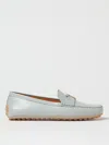 Tod's Grey Leather Loafers In Grey