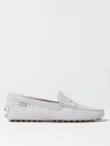 Tod's Light Grey Suede Leather Driving Moccasin In Lilac