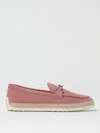 Tod's Suede Loafer With Metal Detail In Pink