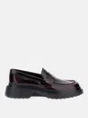 Tod's Shiny Leather Loafers Chunky Sole In Brown