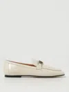 Tod's Logo-plaque Leather Loafers In Weiss