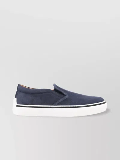 Tod's Loafers With Contrast Sole And Suede Upper In Blue