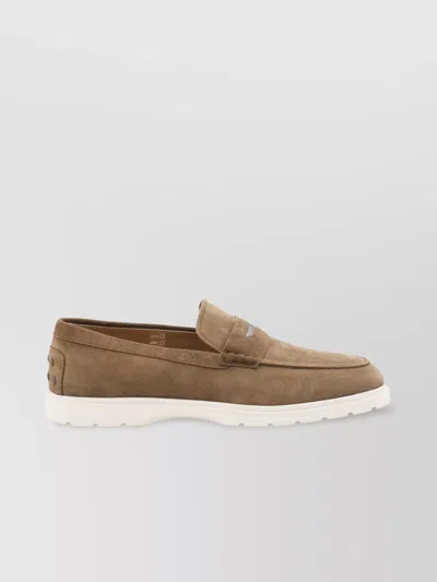 TOD'S LOAFERS WITH ROUND TOE AND RUBBER SOLE