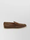 Tod's Loafers With Suede Finish And Rubber Sole In Brown