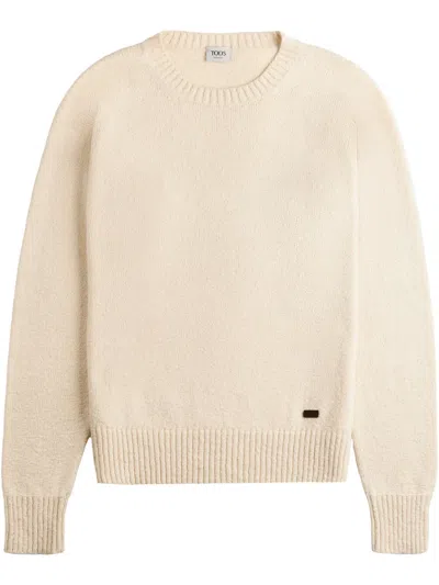 Tod's Logo-appliqué Jumper In Neutrals