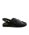 Tod's Logo-buckle Leather Sandals In Black