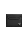 Tod's Slim Textured Compact Wallets In Black