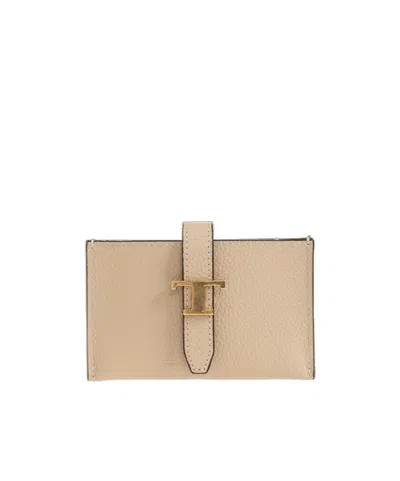 Tod's Logo Card Holder In Neutral