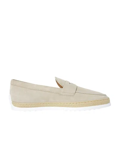 Tod's Logo Casual Shoes In Nude