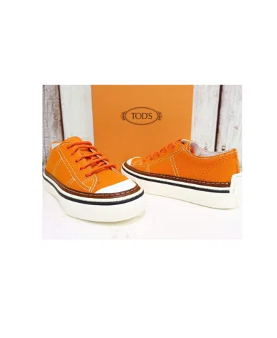 Tod's Logo Casual Sports Shoes In Orange