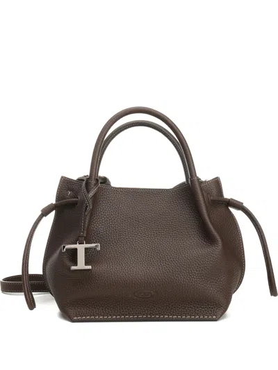 Tod's Logo-charm Bucket Bag In Brown