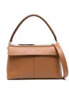Tod's Logo-charm Leather Tote Bag In Brown