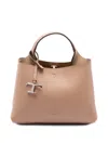 Tod's Logo-charm Leather Tote Bag In Neutral