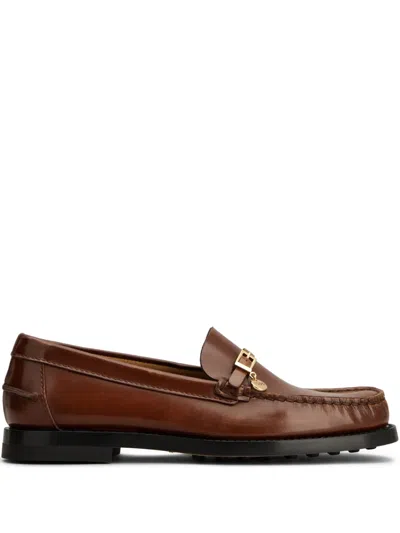 Tod's Logo-charm Loafers In Brown