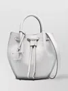 Tod's Logo Charm Mini Bucket Bag In White