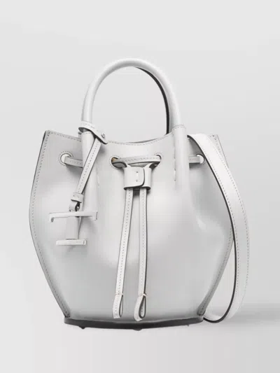 Tod's Logo Charm Mini Bucket Bag In White