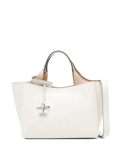 Tod's Logo-charm Mini Tote Bag In White