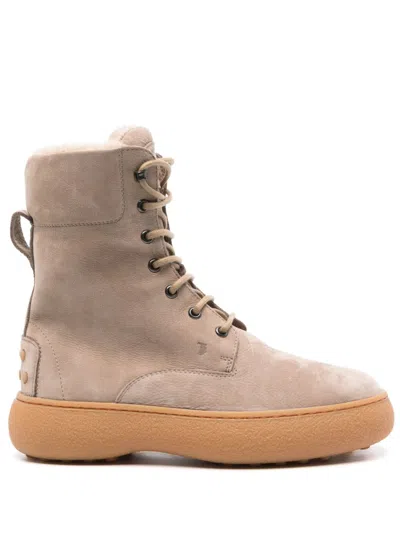 TOD'S LOGO-DEBOSSED COMBAT BOOTS