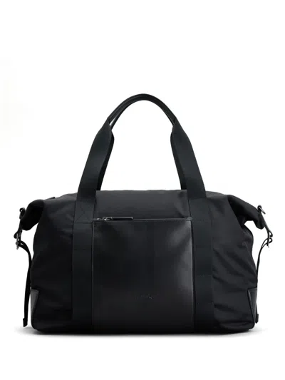 Tod's Logo-debossed Leather Duffle Bag In Black