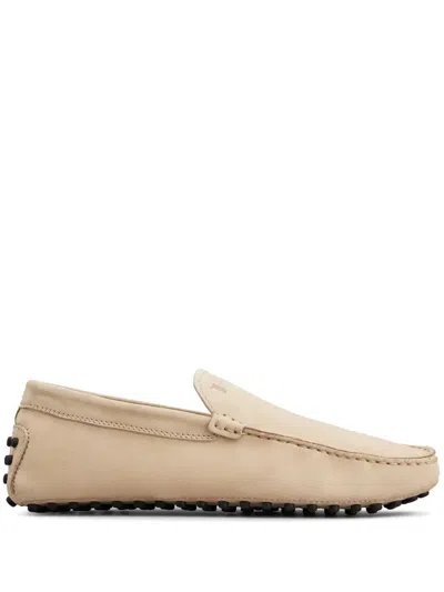 Tod's Logo-debossed Leather Loafers In Neutrals