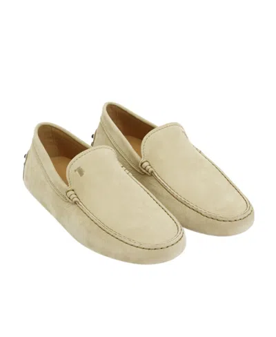 Tod's Logo-debossed Leather Loafers In Nude