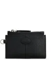 Tod's Logo-debossed Leather Wallet In Black